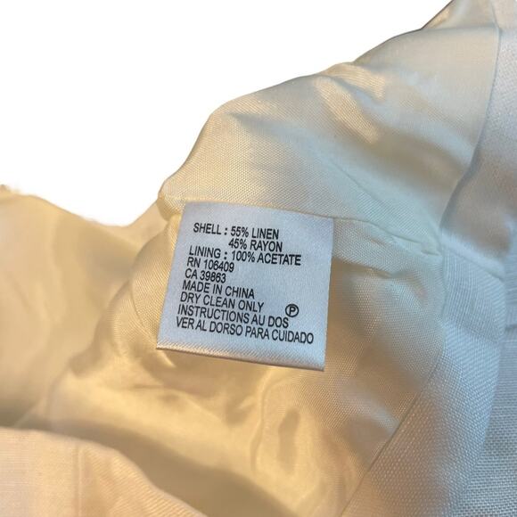 Tahari White Blazer Jacket With White Sleeveless Top Linen Women Size 4 - Picture 11 of 12